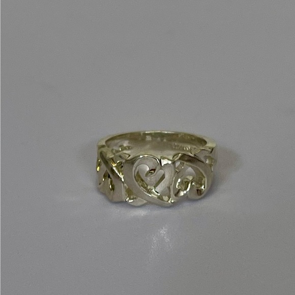 Tiffany & Co Triple Heart Ring 925 Sterling Silver Size:5 Paloma Picasso